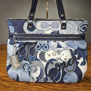 Coach Poppy Glam Pop Denim Applique Tote
